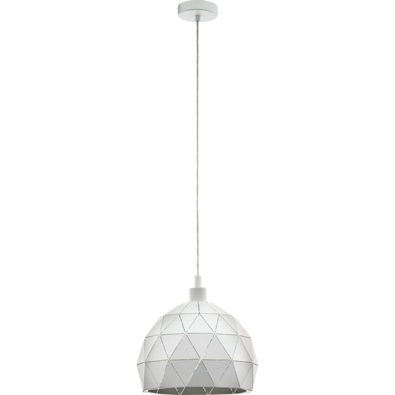 108,95 € Free Shipping | Hanging lamp Eglo Roccaforte 60W Spherical Shape Ø 30 cm. Living room and dining room. Retro, vintage and cool Style. Steel. White Color
