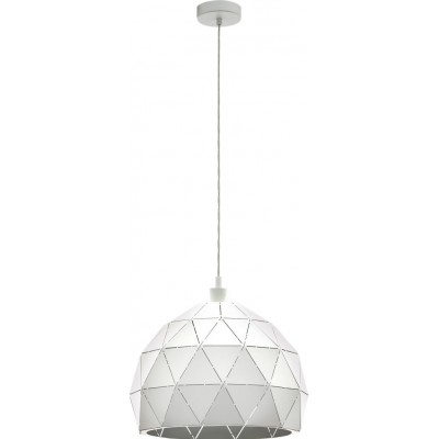 156,95 € Free Shipping | Hanging lamp Eglo Roccaforte 60W Spherical Shape Ø 40 cm. Living room and dining room. Retro, vintage and cool Style. Steel. White Color
