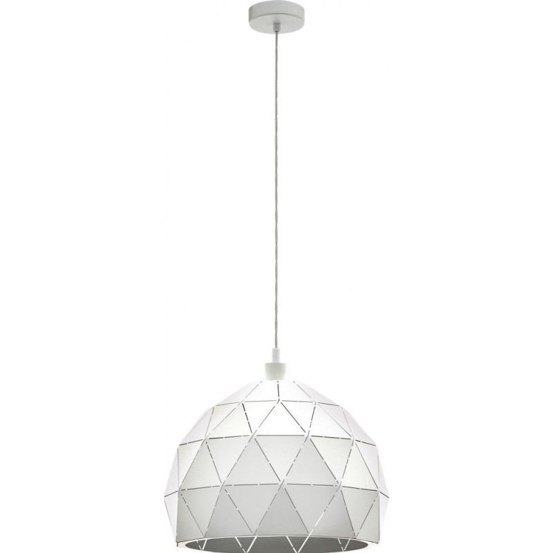 137,95 € Free Shipping | Hanging lamp Eglo Roccaforte 60W Spherical Shape Ø 40 cm. Living room and dining room. Retro, vintage and cool Style. Steel. White Color