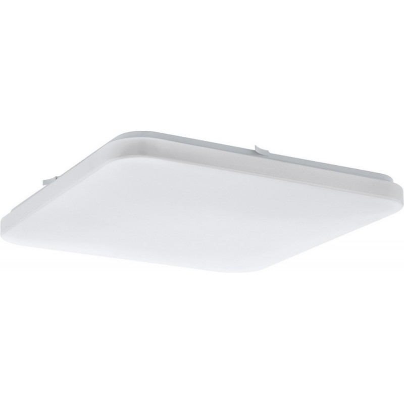 49,95 € Free Shipping | Indoor ceiling light Eglo Frania 33.5W 3000K Warm light. Square Shape 43×43 cm. Kitchen and bathroom. Classic Style. Steel and plastic. White Color