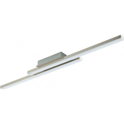 Lámpara de techo Eglo Fraioli C 17W 2700K Luz muy cálida. Forma Alargada 106×12 cm. Estilo diseño. Aluminio y Plástico. Color blanco, níquel y níquel mate