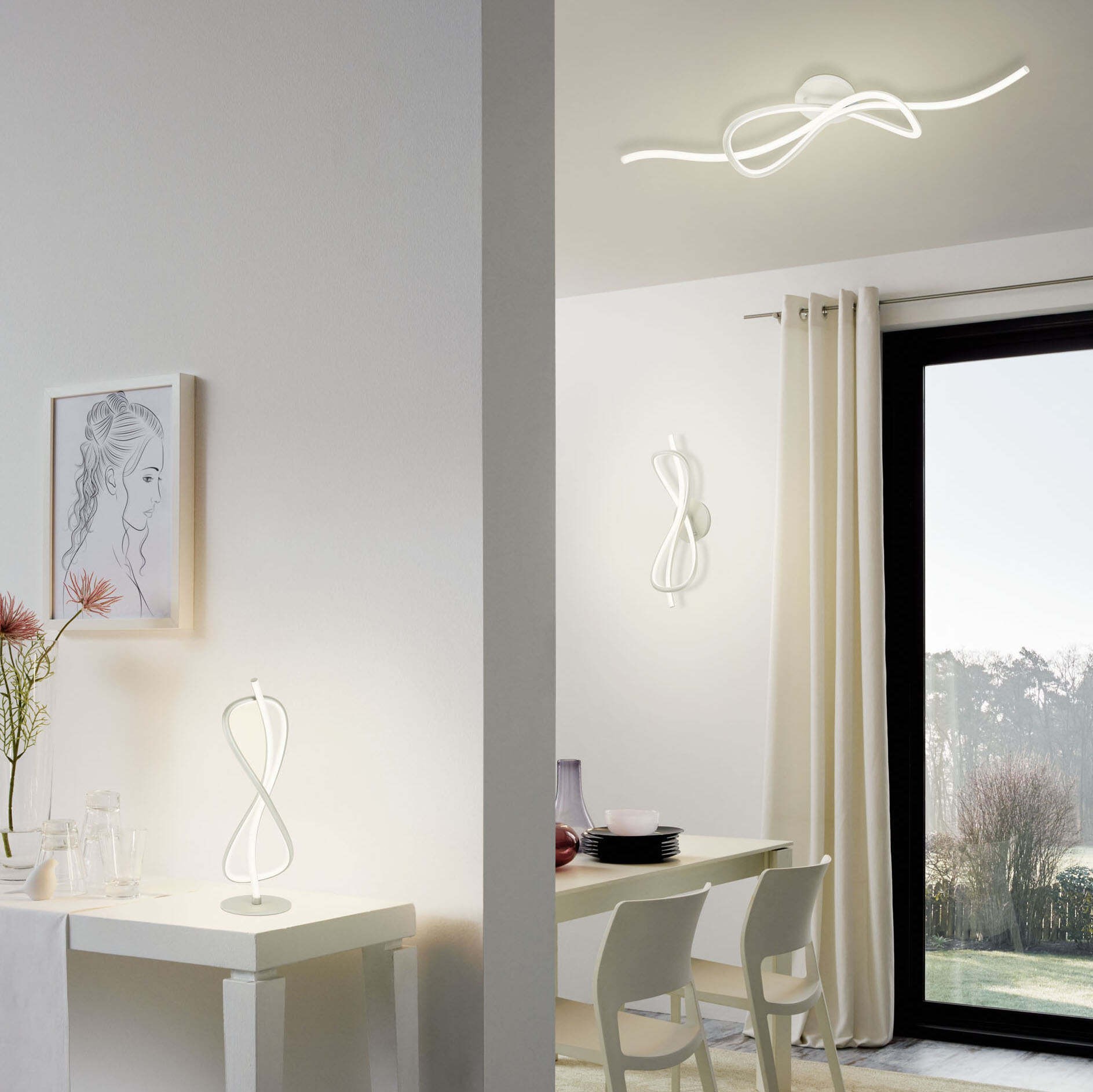 79,95 € Kostenloser Versand | Innenwandleuchte Eglo Novafeltria 10W 3000K Warmes Licht. 40×16 cm. Stahl, aluminium und plastik. Weiß, nickel und matt nickel Farbe