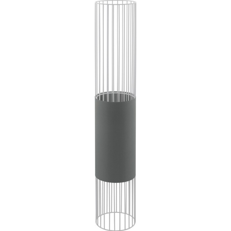 79,95 € Free Shipping | Floor lamp Eglo Norumbega 60W Cylindrical Shape Ø 20 cm. Dining room, bedroom and office. Modern, sophisticated and design Style. Steel and textile. White and gray Color