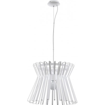 Hanging lamp Eglo Locubin 40W Cylindrical Shape Ø 46 cm. Living room and dining room. Modern, sophisticated and design Style. Steel. White Color