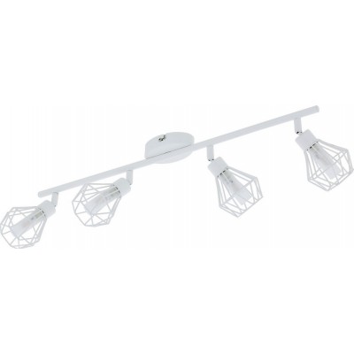 Ceiling lamp Eglo Zapata 1 12W Extended Shape 64×7 cm. Living room, dining room and bedroom. Design Style. Steel, Glass and Satin glass. White Color