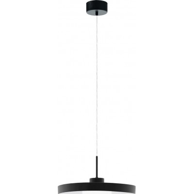 Hanging lamp Eglo Alpicella 22.5W 3000K Warm light. Cylindrical Shape Ø 40 cm. Living room and dining room. Modern, sophisticated and design Style. Steel and plastic. Black and satin Color
