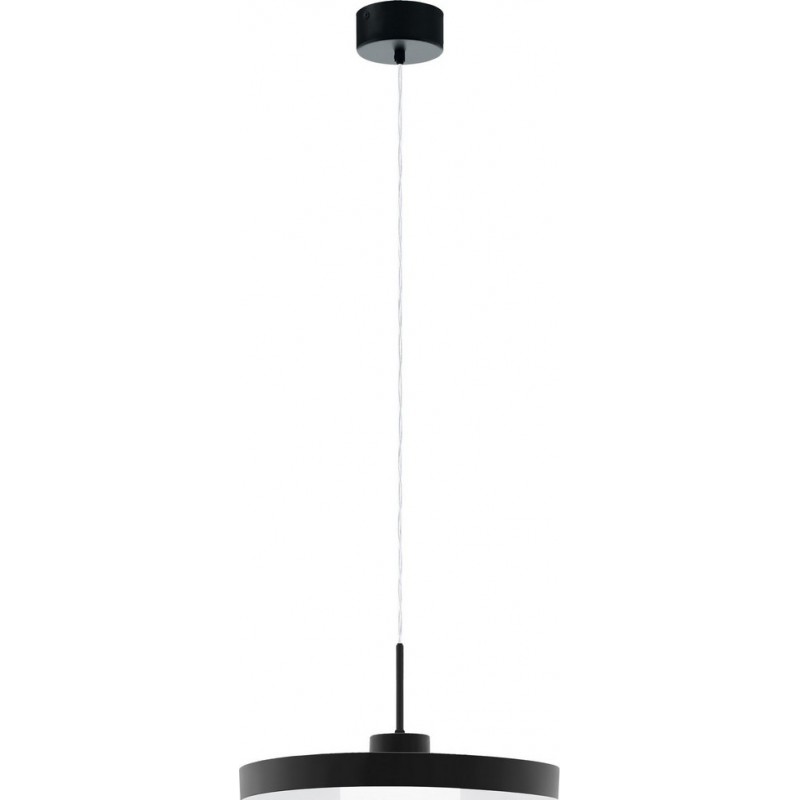 吊灯 Eglo Alpicella 22.5W 3000K 暖光. 圆柱型 形状 Ø 40 cm. 客厅 和 饭厅. 现代的, 复杂的 和 设计 风格. 钢 和 塑料. 黑色的 和 缎 颜色