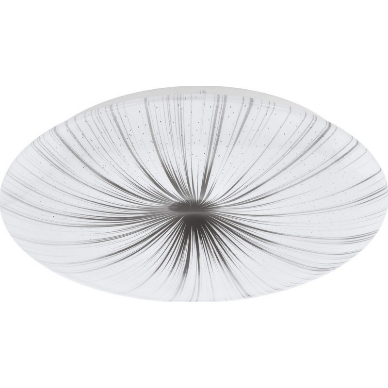 46,95 € Free Shipping | Indoor ceiling light Eglo Nieves 24W 3000K Warm light. Round Shape Ø 41 cm. Living room, dining room and bedroom. Sophisticated Style. Steel and plastic. White and silver Color