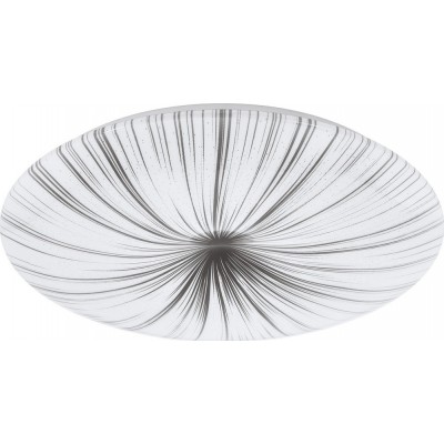 82,95 € Free Shipping | Indoor ceiling light Eglo Nieves 33W 3000K Warm light. Round Shape Ø 51 cm. Living room, dining room and bedroom. Sophisticated Style. Steel and plastic. White and silver Color