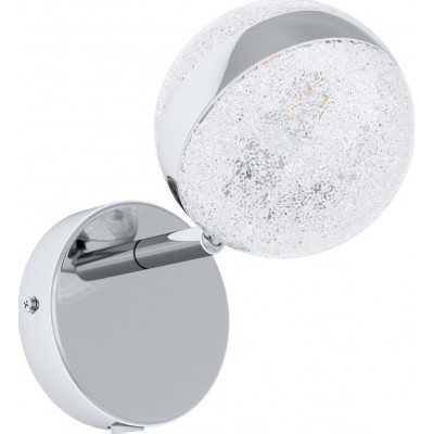 Indoor spotlight Eglo Salto 3 3W Spherical Shape Ø 10 cm. Living room, dining room and bedroom. Design Style. Steel and plastic. White, plated chrome and silver Color