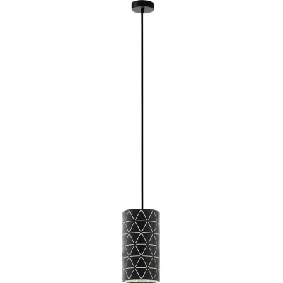 Lámpara colgante Eglo Ramon 40W Forma Alargada Ø 16 cm. Salón y comedor. Estilo moderno, sofisticado y diseño. Acero y Lámina. Color blanco y negro