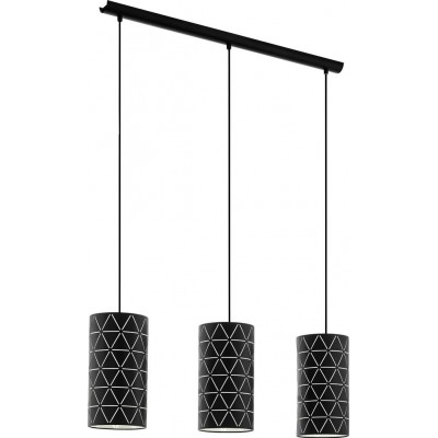 吊灯 Eglo Ramon 120W 拉长的 形状 110×86 cm. 客厅 和 饭厅. 现代的, 复杂的 和 设计 风格. 钢 和 床单. 白色的 和 黑色的 颜色