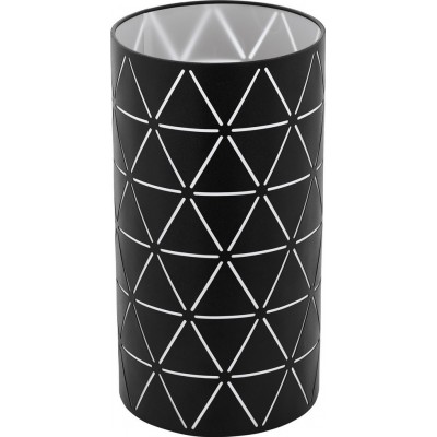 Table lamp Eglo Ramon 40W Cylindrical Shape Ø 16 cm. Bedroom, office and work zone. Modern, design and cool Style. Steel and sheet. White and black Color