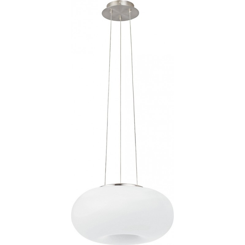 199,95 € Envoi gratuit | Lampe à suspension Eglo Optica C 24.8W 2700K Lumière très chaude. Façonner Ovale Ø 44 cm. Salle et salle à manger. Style moderne et conception. Acier, Verre et Verre opale. Couleur blanc, nickel et nickel mat