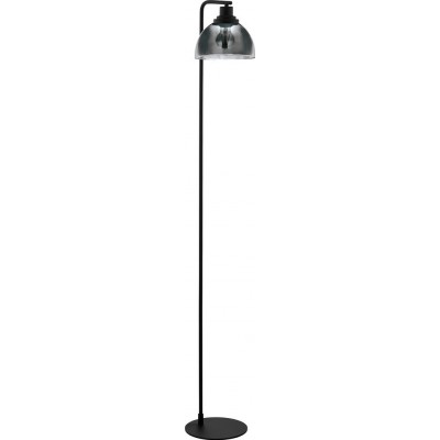 114,95 € Free Shipping | Floor lamp Eglo Beleser 60W Conical Shape 151×26 cm. Living room, dining room and bedroom. Modern and design Style. Steel. Black and transparent black Color