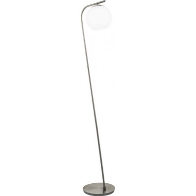 209,95 € Free Shipping | Floor lamp Eglo Terriente 40W Spherical Shape 150 cm. Living room, dining room and bedroom. Modern, sophisticated and design Style. Steel, glass and opal glass. White, nickel and matt nickel Color