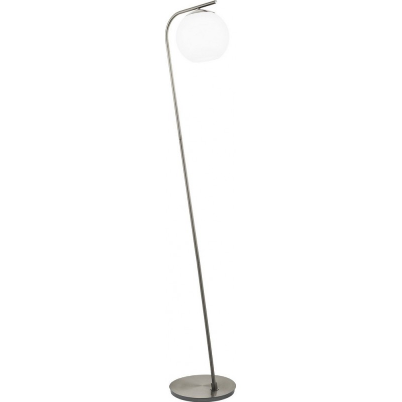 129,95 € Free Shipping | Floor lamp Eglo Terriente 40W Spherical Shape 150 cm. Living room, dining room and bedroom. Modern, sophisticated and design Style. Steel, glass and opal glass. White, nickel and matt nickel Color