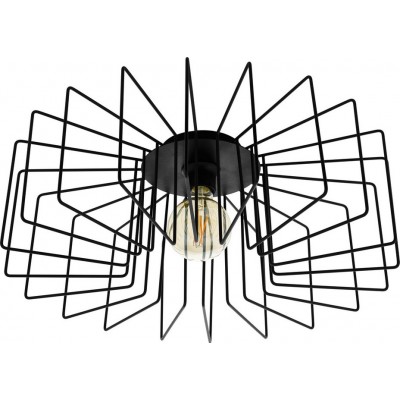 69,95 € Free Shipping | Indoor ceiling light Eglo Tremedal 28W Cylindrical Shape Ø 56 cm. Living room and dining room. Design Style. Steel. Black Color