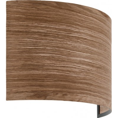 Indoor wall light Eglo Cannafesca 12W Cylindrical Shape 31×19 cm. Living room, office and work zone. Modern and design Style. Steel and wood. Brown and black Color