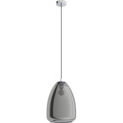 Hanging lamp Eglo Alobrase 40W Ø 30 cm. Steel. Plated chrome, black, transparent black and silver Color