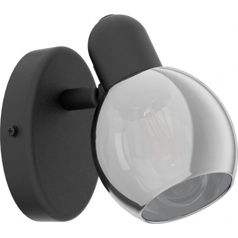 19,95 € Free Shipping | Indoor wall light Eglo Pollica 10W 11×7 cm. Steel. Black and transparent black Color