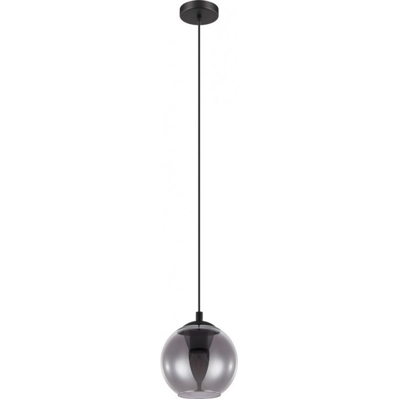47,95 € Free Shipping | Hanging lamp Eglo Ariscani 40W Spherical Shape Ø 20 cm. Living room and dining room. Modern, sophisticated and design Style. Steel. Black and transparent black Color