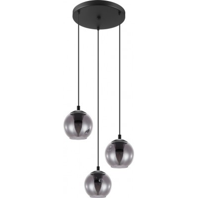 115,95 € Spedizione Gratuita | Lampada a sospensione Eglo Ariscani 120W Ø 42 cm. Acciaio. Colore nero e nero trasparente