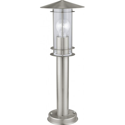 52,95 € Free Shipping | Streetlight Eglo Lisio 60W Ø 17 cm. Floor lamp Steel, stainless steel and glass. Stainless steel and silver Color