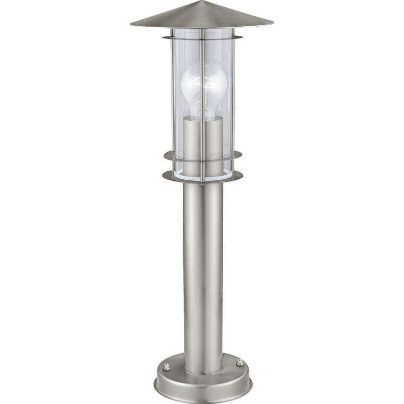 52,95 € Free Shipping | Streetlight Eglo Lisio 60W Ø 17 cm. Floor lamp Steel, stainless steel and glass. Stainless steel and silver Color