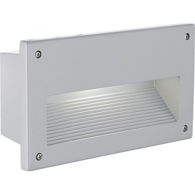 48,95 € Envio grátis | Luminária embutida Eglo Zimba 40W 23×13 cm. Alumínio, vidro e vidro acetinado. Cor branco e prata