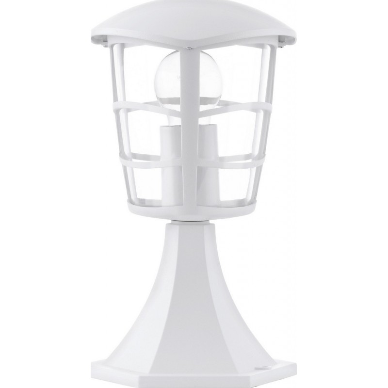 17,95 € Free Shipping | Luminous beacon Eglo Aloria 60W Conical Shape 30×17 cm. Socket lamp Terrace, garden and pool. Retro and vintage Style. Aluminum and plastic. White Color