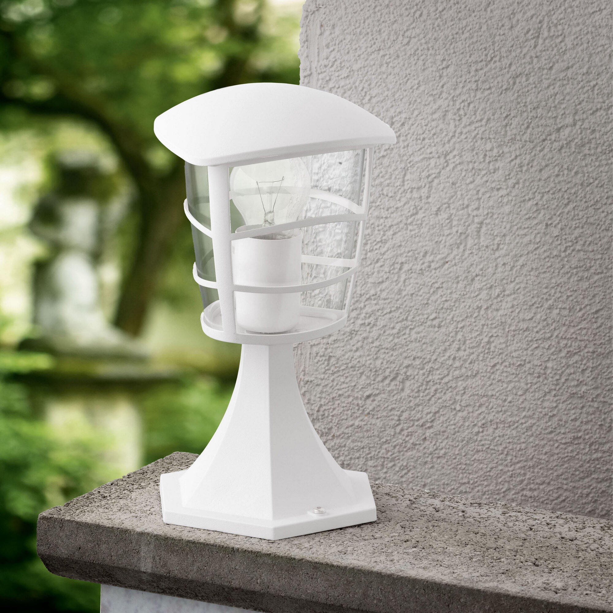 17,95 € Envío gratis | Baliza luminosa Eglo Aloria 60W 30×17 cm. Lámpara de zócalo Aluminio y plástico. Color blanco