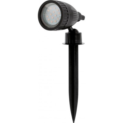 28,95 € Free Shipping | Flood and spotlight Eglo Nema 1 3W Conical Shape 19×12 cm. Stake lamp Terrace, garden and pool. Modern, design and industrial Style. Plastic. Black Color