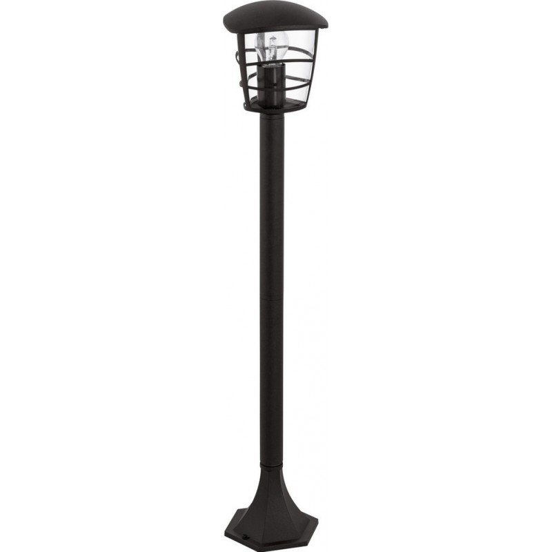72,95 € Free Shipping | Streetlight Eglo Aloria 60W Cylindrical Shape 94×17 cm. Floor lamp Terrace, garden and pool. Retro and vintage Style. Aluminum and plastic. Black Color