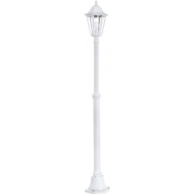 159,95 € Free Shipping | Streetlight Eglo Navedo 60W Conical Shape Ø 23 cm. Floor lamp Terrace, garden and pool. Retro and vintage Style. Aluminum and glass. White Color