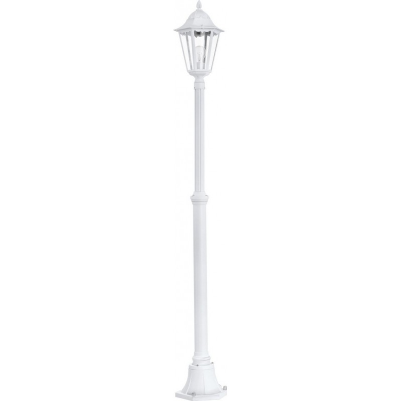 119,95 € Free Shipping | Streetlight Eglo Navedo 60W Conical Shape Ø 23 cm. Floor lamp Terrace, garden and pool. Retro and vintage Style. Aluminum and glass. White Color