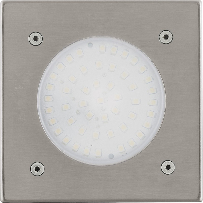 44,95 € Spedizione Gratuita | Apparecchio da incasso Eglo Lamedo 2.5W 3000K Luce calda. 10×10 cm. Apparecchio da pavimento Acciaio, acciaio inossidabile e bicchiere. Colore acciaio inossidabile, bianca e argento