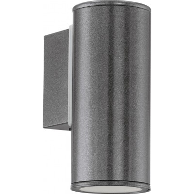Outdoor wall light Eglo Riga 3W Cylindrical Shape 15×7 cm. Terrace, garden and pool. Modern and design Style. Steel and galvanized steel. Anthracite and black Color