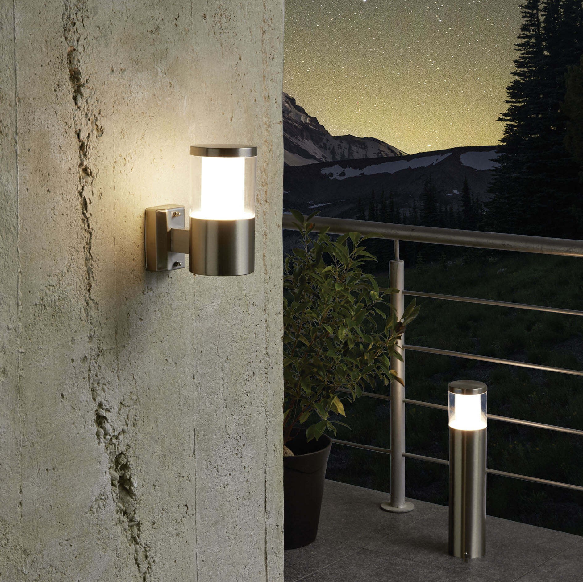 59,95 € Free Shipping | Outdoor wall light Eglo Basalgo 1 4W 3000K Warm light. 18×11 cm. Steel, stainless steel and plastic. Stainless steel, white and silver Color