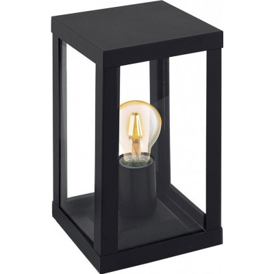 Außenlampe Eglo Alamonte 1 60W 28×15 cm. Schreibtischlampe Stahl, verzinkter stahl und glas. Schwarz Farbe