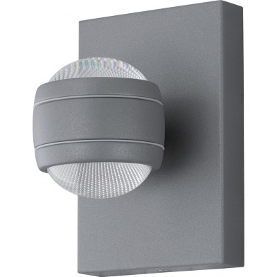 74,95 € Free Shipping | Outdoor wall light Eglo Sesimba 7.5W 3000K Warm light. Cubic Shape 20×13 cm. Terrace, garden and pool. Modern and design Style. Steel, galvanized steel and plastic. Silver Color