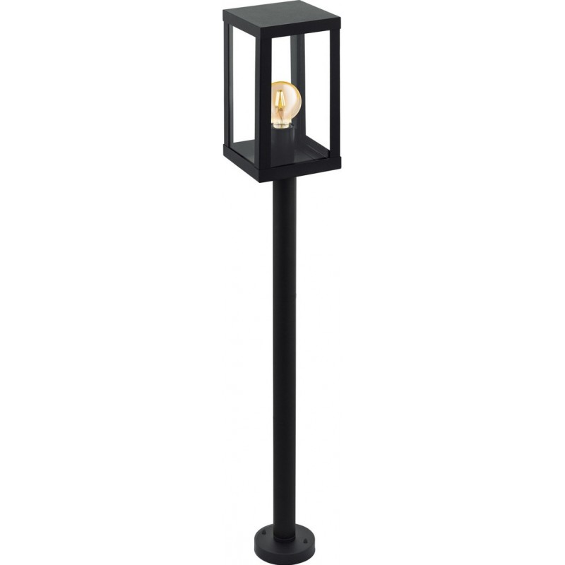 96,95 € Free Shipping | Streetlight Eglo Alamonte 1 60W Cubic Shape 102×15 cm. Terrace, garden and pool. Modern and design Style. Steel, Galvanized steel and Glass. Black Color