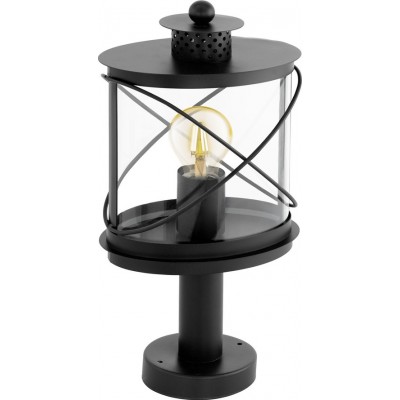 57,95 € Free Shipping | Luminous beacon Eglo Hilburn 60W Cylindrical Shape 41×20 cm. Socket lamp Terrace, garden and pool. Retro and vintage Style. Steel, galvanized steel and plastic. Black Color
