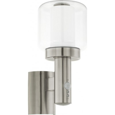 Applique murale d'extérieur Eglo Poliento 40W 33×15 cm. Acier, acier inoxidable et plastique. Couleur acier inoxidable, blanc et argent