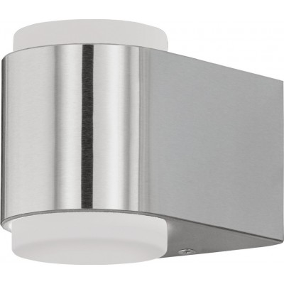 84,95 € Free Shipping | Outdoor wall light Eglo Briones 3W 3000K Warm light. Cylindrical Shape 10×9 cm. Terrace, garden and pool. Modern and design Style. Aluminum and plastic. Stainless steel, white and silver Color