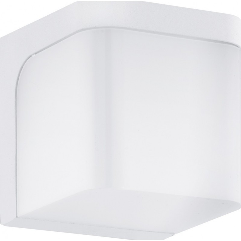 29,95 € Envío gratis | Aplique de pared exterior Eglo Jorba 6W 3000K Luz cálida. Forma Cúbica 11×11 cm. Terraza, jardín y piscina. Estilo moderno y diseño. Aluminio y Plástico. Color blanco