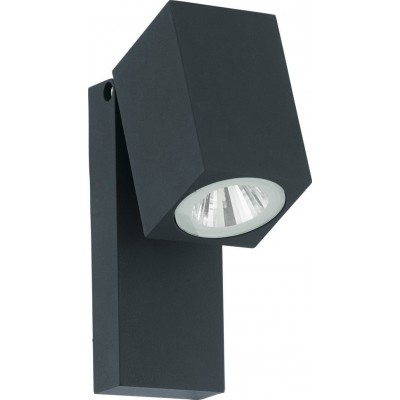 Outdoor wall light Eglo Sakeda 5W 3000K Warm light. Cubic Shape 17×7 cm. Terrace, garden and pool. Modern and design Style. Aluminum. Anthracite and black Color