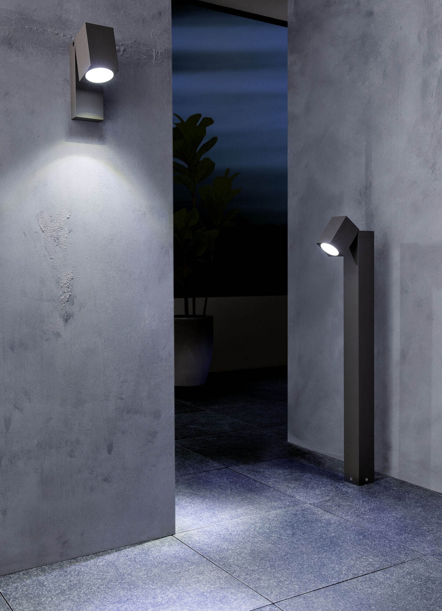 89,95 € Envio grátis | Farol luminoso Eglo Sakeda 5W 3000K Luz quente. 78×14 cm. Alumínio. Cor antracite e preto