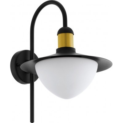 84,95 € Free Shipping | Outdoor wall light Eglo Sirmione 60W 38×27 cm. Steel, galvanized steel and glass. White, golden and black Color