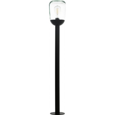 87,95 € Free Shipping | Streetlight Eglo Donatori 60W Cylindrical Shape Ø 15 cm. Floor lamp Terrace, garden and pool. Modern and design Style. Aluminum and glass. Black Color